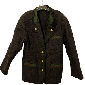 Schneiders GENUINE LODEN Salzburg Austria gray wool coat edelweiss buttons 8